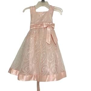 Cinderella Girl Pink Lace Satin Sequence Sleeveless Dressy Holiday Christmas SZ3
